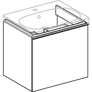 Geberit Acanto Unterschrank für Waschtisch, 1 Schubl. 1 I.-Schubl., 59,5x53,5x47,5cm, sandgrau – Bild 3