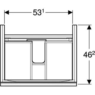 Geberit Acanto Unterschrank für Waschtisch, 1 Schubl. 1 I.-Schubl., 59,5x53,5x47,5cm, sandgrau – Bild 4