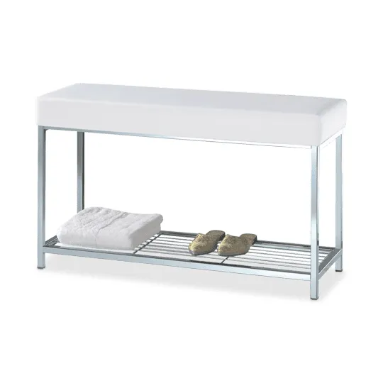 Decor Walther Sitzbank mit Ablage DW67 chrom/weiß