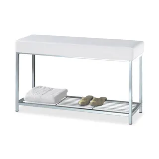 Decor Walther Sitzbank mit Ablage DW67 chrom/weiß