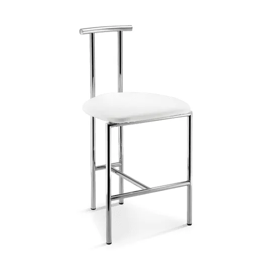 Decor Walther Hocker mit Lehne DWH1 chrom/weiß