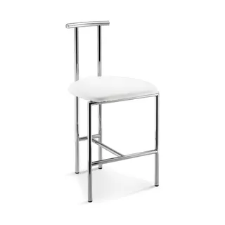 Decor Walther Hocker mit Lehne DWH1 chrom/weiß