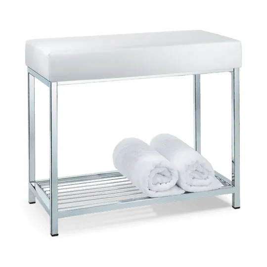 Decor Walther Sitzbank mit Ablage Duschwanne 77 0505104 chrom / Sitz weiß