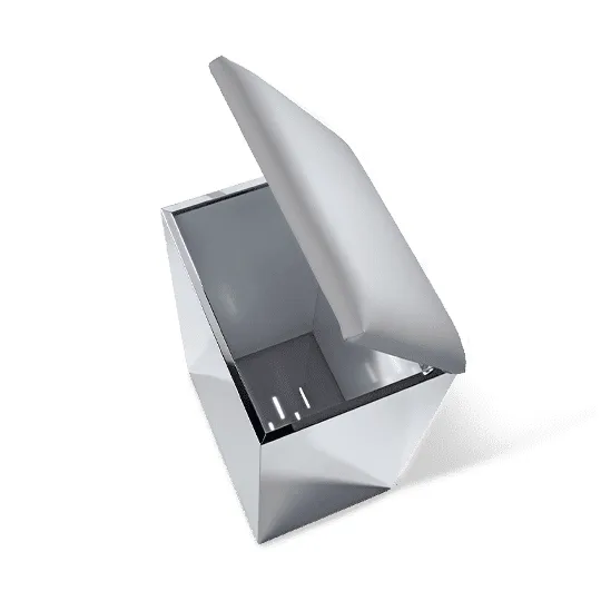Decor Walther Wäschehocker CASE Heizkörper 2 KG 0611893 Edelstahl poliert - K-Leder grau