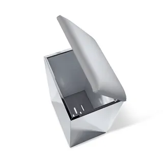 Decor Walther Wäschehocker CASE HK 2 KG 0611893 Edelstahl poliert - K-Leder grau