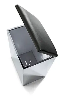 Decor Walther Wäschehocker CASE Heizkörper 2 KG 0611893 Edelstahl poliert - K-Leder grau – Bild 2