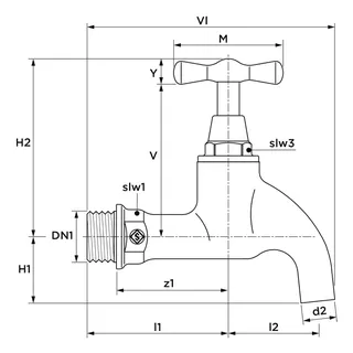 AIPS SF SEPP Germany Auslaufv. Knebel OT G1/2 (DN15)xd14 A/A MS chr. – Bild 2