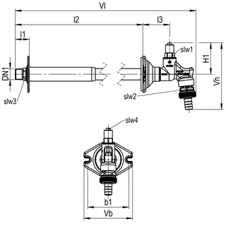 AIPS SF SEPP Eis fros. Außenwandv. S.-OT G1/2 (DN15)xG3/4 (DN20) A/A MS chr. – Bild 2