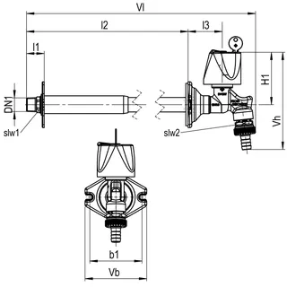 AIPS SF SEPP Eis fros. Außenwandv. A.-OT G1/2 (DN15)xG3/4 (DN20) A/A MS chr. – Bild 2