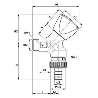AIPS SF SEPP Arm.Kombi 3S-Griff OT m.RV G1/2 (DN15)xG3/4 (DN20) A/A MS chr. – Bild 2