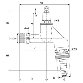AIPS SF SEPP Arm.Kombi Stecks. OT m. RV G1/2 (DN15)xG3/4 (DN20) A/A MS chr. – Bild 2