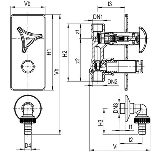 AIPS SF SEPP GA UP Armaturenkombination Rp1/2 (DN15)xG3/4 (DN20) I/A MS chr – Bild 2