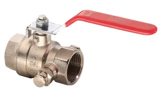 Kugelhahn Durchgang matt verchromt mit Entleerung 3/4", 1457
