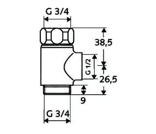 SCHELL T-Stück Überwurfmutter, 3/4", chrom – Bild 3