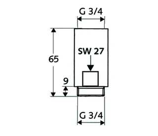 SCHELL Distanzstück 3/4"x65, chrom – Bild 2