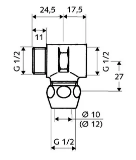 SCHELL T-Stück Quetschverschraubung, 1/2"x10, chrom – Bild 3