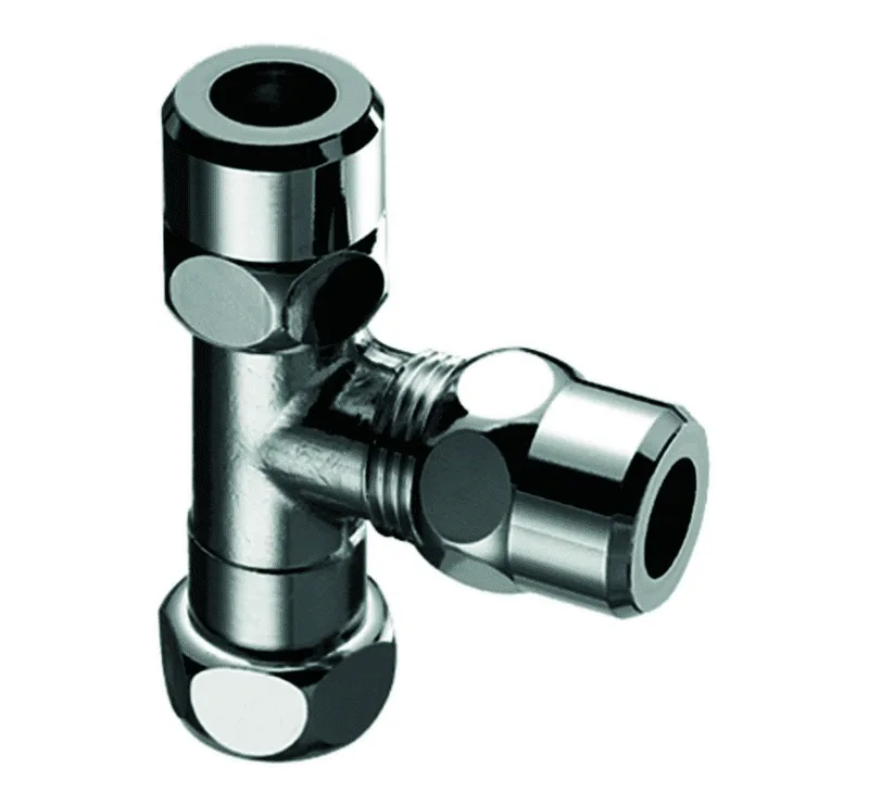 SCHELL T-Stück bewegliche Überwurfmutter, 3/8", chrom