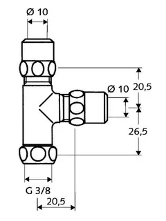 SCHELL T-Stück bewegliche Überwurfmutter, 3/8", chrom – Bild 3
