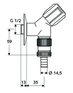 SCHELL Geräteschrägsitzventil COMFORT RV, Schlauchplatz-Sicherung, 1/2", chrom – Bild 2