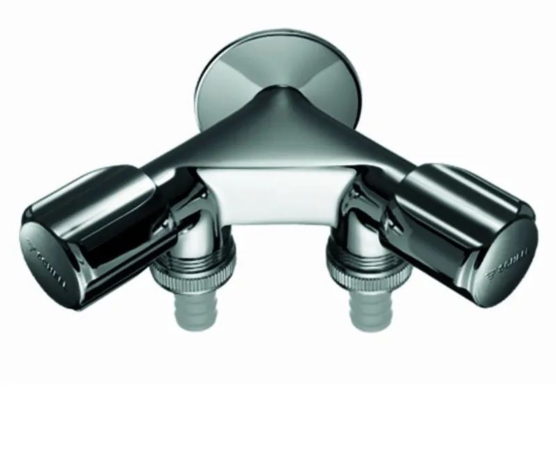 SCHELL NA-Doppelventil COMFORT RV, zwei Schlauchanschlüsse, 1/2", chrom