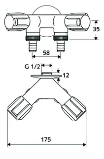 SCHELL NA-Doppelventil COMFORT RV, zwei Schlauchanschlüsse, 1/2", chrom – Bild 2