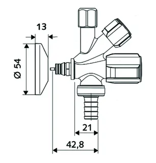 SCHELL Kombi-Eckventil QUICK COMFORT für Steckadapter, 1/2", chrom – Bild 2