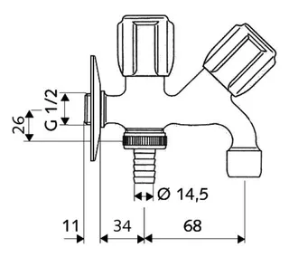 SCHELL Kombi-Auslaufventil COMFORT Schlauchverschraubung, 1/2", chrom – Bild 4