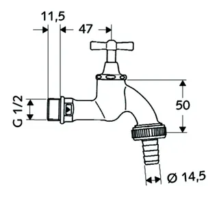 SCHELL Auslaufventil Knebelgriff, 1/2", mattchrom – Bild 3
