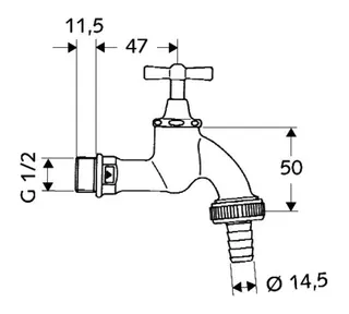 SCHELL Auslaufventil Knebelgriff, 1/2", mattchrom – Bild 4