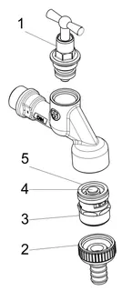 Schlösser Auslaufventil 1/2" m.Bel.+RV Nr.1750 mattchrom m.Knebeloberteil – Bild 3