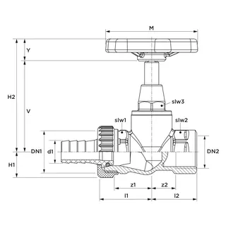 AIPS SF SEPP DIN-Gerade KFE-Ventil G3/4 (DN20) x Rp1/2 (DN15) MS – Bild 2