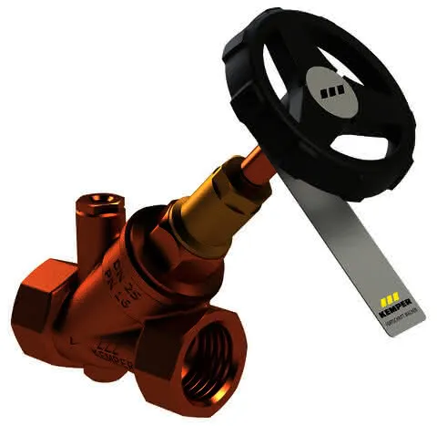 KEMPER WESER Freistrom-Absperrventil RG mit Entleerstopfen G1/4, IG DN32
