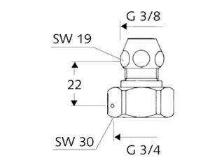 SCHELL Wasserzähler-Verschraubung Plombiervorr., 3/8" Verschr.,3/4IG,chrom – Bild 2