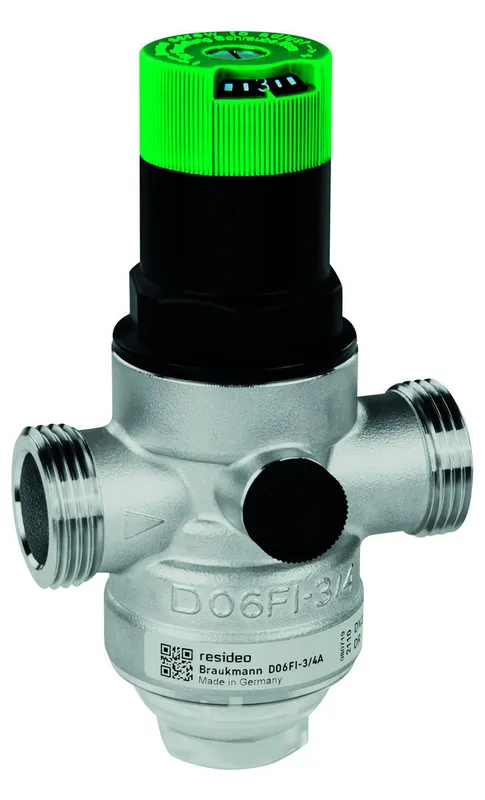 Honeywell Druckminderer D06FI-1/2E aus Edelstahl, o.Manometer, o.Verschrbg.