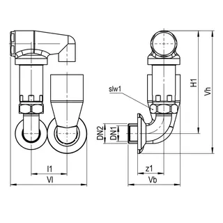 AIPS SF SEPP Safe Rohrbelüft. Bauf.E ein G1/2 (DN15)xG3/4 (DN20) A/A MS chr. – Bild 2