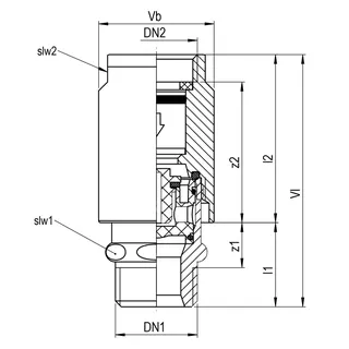 AIPS SF SEPP Safe Sicherungskombinat HD G3/4 (DN20)xG3/4 (DN20) I/A MS chr. – Bild 2