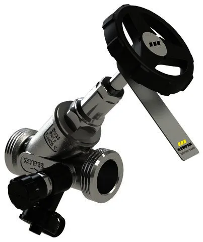 KEMPER NIRO Freistrom-Absperrventil Edelstahl, m.Entl., AG DN15