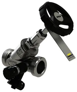 KEMPER NIRO Freistrom-Absperrventil Edelstahl, m.Entl., AG DN15