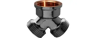 Y-Stück IG 3/4" auf 2 AG 3/4" messing-verchromt