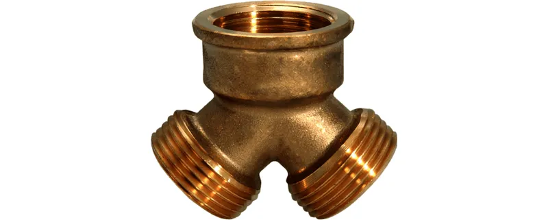 Y-Stück IG 3/4" auf 2 AG 3/4" messing roh