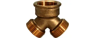 Y-Stück IG 3/4" auf 2 AG 3/4" messing roh