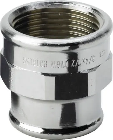 Viega Muffe 3240 in Rp1/2 x Rp3/8 Rotguss verchromt
