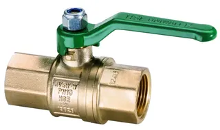 DIN-Kugelhahn Uniwater 11/2" messing grüner Griff, DVGW-zugelassen Nr.1449
