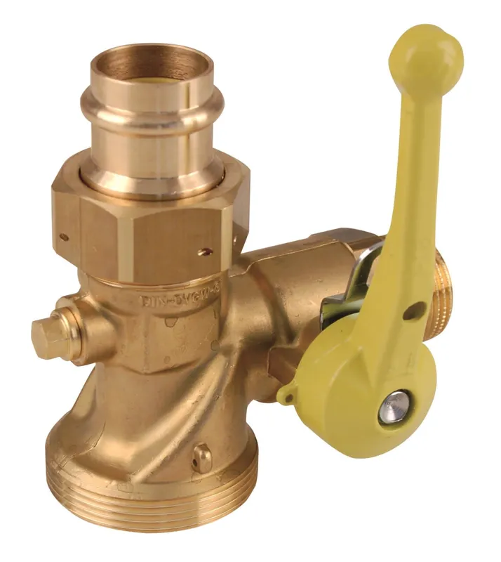 AIPS SF SEPP Gas Einrohrz. Eckkugelhahn abschl.,Prüfschr. R1 (DN25) x Press 28