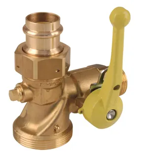 AIPS SF SEPP Gas Einrohrz. Eckkugelhahn abschl.,Prüfschr. R1 (DN25) x Press 28