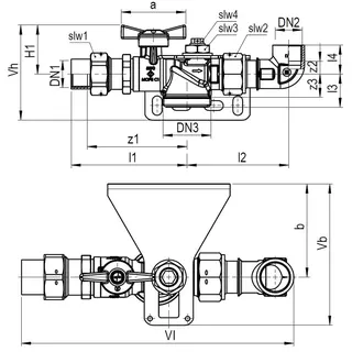 AIPS SF SEPP Easy l Einrohrz. Montageset Rp1 (DN25) x Winkelverschr. MS – Bild 2