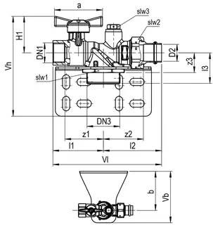 AIPS SF SEPP Easy l Einrohrz. Montageset Rp x Pressverschr. 1 (DN25) MS – Bild 2