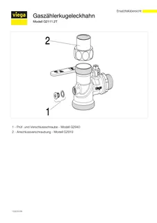 Viega Gaszähler-Kugeleckhahn TAE G21112T in R1 x Rp1 Messing – Bild 5