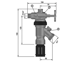 Honeywell Systemtrenner BA295D-1/2AS Drehbar, mit Absperreinrichtung. R 1/2" – Bild 4