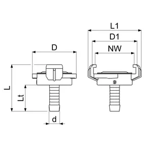 Schnellkupplung für Schlauch DN10 3/8",MS,KTW u.W270 Freigabe – Bild 2